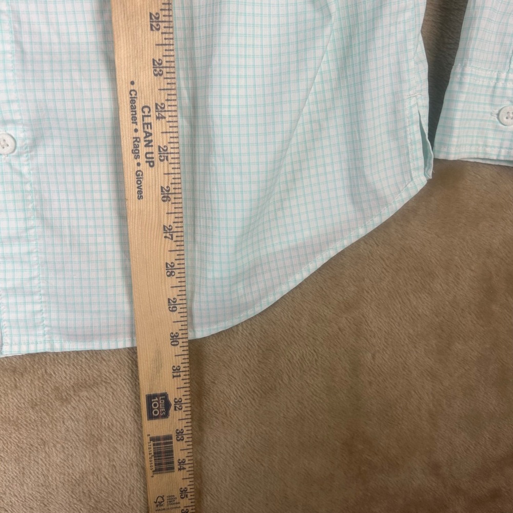 Columbia PFG Tamiami II Shirt Mens Medium Mint Green Plaid Long Sleeve XM7880 - Picture 3 of 9